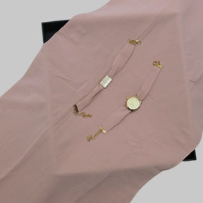 Dusty Rose Georgette Hijab + Watch + Bracelet + Gift Sett